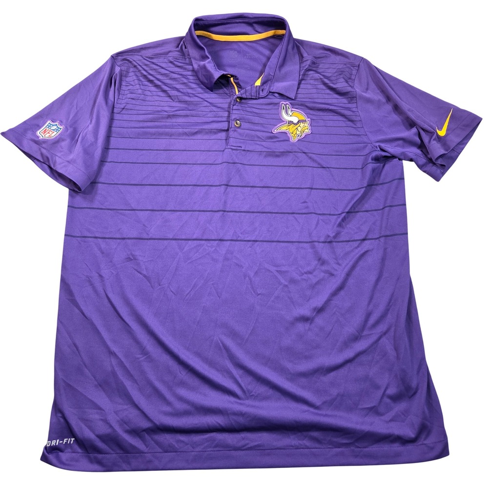 Minnesota Vikings Polo Shirt Mens XL Purple Nike Dri-FIT NFL 836643-545